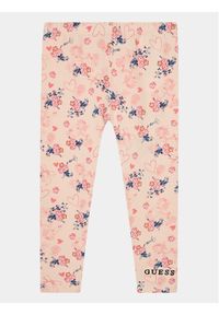 Guess Legginsy K4RB01 J1313 Różowy Slim Fit. Kolor: różowy. Materiał: bawełna #1