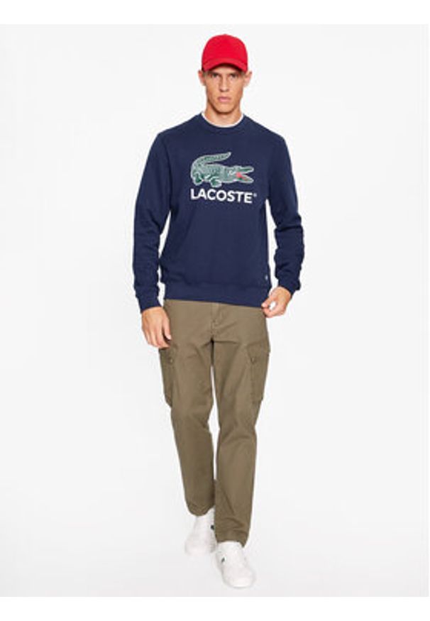 Lacoste Bluza SH1281 Granatowy Regular Fit. Kolor: niebieski. Materiał: bawełna