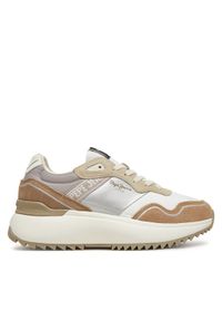 Pepe Jeans Sneakersy Kimi Glam PLS60042 Beżowy. Kolor: beżowy. Materiał: skóra, zamsz
