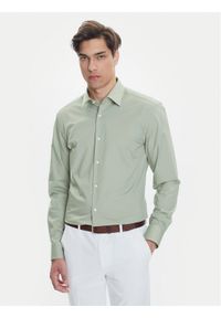 BOSS Koszula H-Hank 50469345 Zielony Slim Fit. Kolor: zielony. Materiał: bawełna