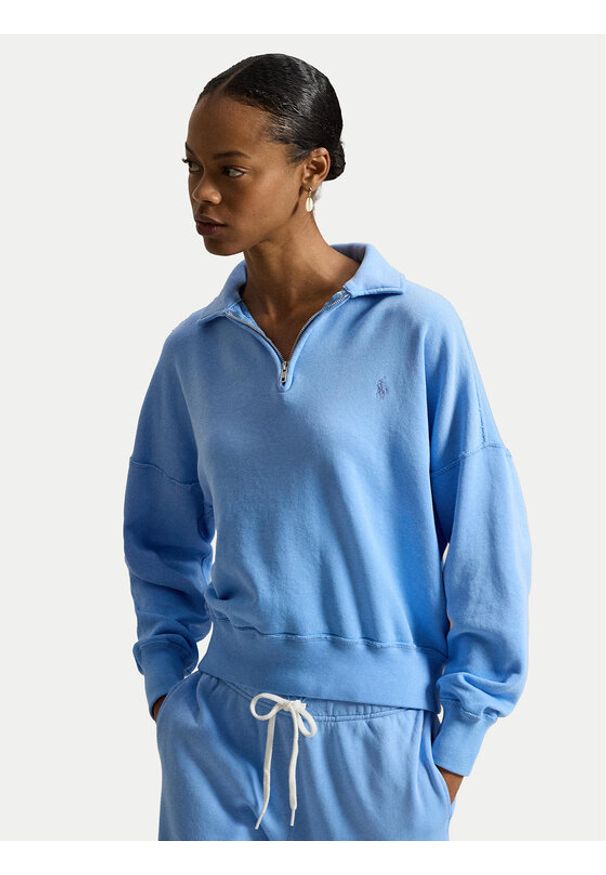 Polo Ralph Lauren Bluza 211B18686005 Błękitny Relaxed Fit. Typ kołnierza: polo. Kolor: niebieski. Materiał: bawełna