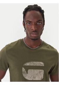 G-Star RAW - G-Star Raw T-Shirt Finger Print Burger D26041-C506 Zielony ciemny Regular Fit. Kolor: zielony. Materiał: bawełna. Wzór: nadruk #4