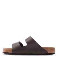 Klapki męskie Birkenstock Arizona NL. Zapięcie: bez zapięcia. Kolor: czarny. Materiał: skóra. Szerokość cholewki: normalna. Sport: turystyka piesza