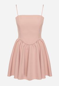 Born2be - Różowa Gorsetowa Sukienka z Rozkloszowanym Dołem Lealetia. Typ kołnierza: dekolt gorset. Kolor: różowy. Długość rękawa: na ramiączkach. Typ sukienki: gorsetowe #7