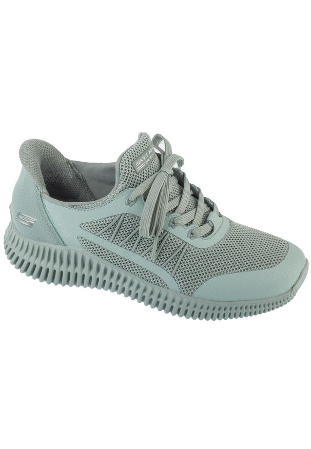skechers - Buty sportowe Sneakersy damskie, Skechers Slip-Ins: Bobs Geo Lite - Divine Pace. Kolor: zielony. Sport: turystyka piesza