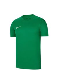 Koszulka treningowa chłopięca Nike Dry Park Vii Jsy Ss. Kolor: biały, wielokolorowy, zielony. Materiał: poliester. Długość rękawa: krótki rękaw. Długość: krótkie