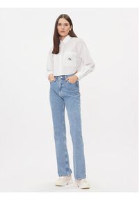 Calvin Klein Jeans Koszula J20J222614 Biały Cropped Fit. Kolor: biały. Materiał: bawełna