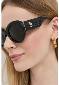 Burberry okulary przeciwsłoneczne damskie kolor czarny. Kształt: okrągłe. Kolor: czarny #6
