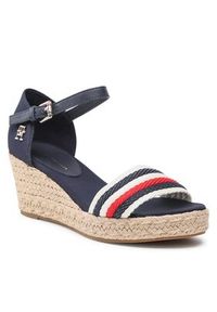 TOMMY HILFIGER - Tommy Hilfiger Espadryle Mid Wedge Corporate FW0FW07078 Granatowy. Kolor: niebieski. Materiał: materiał #6