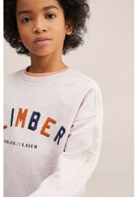 Mango Kids bluza bawełniana dziecięca Climber kolor beżowy z aplikacją. Kolor: beżowy. Materiał: bawełna. Wzór: aplikacja #1