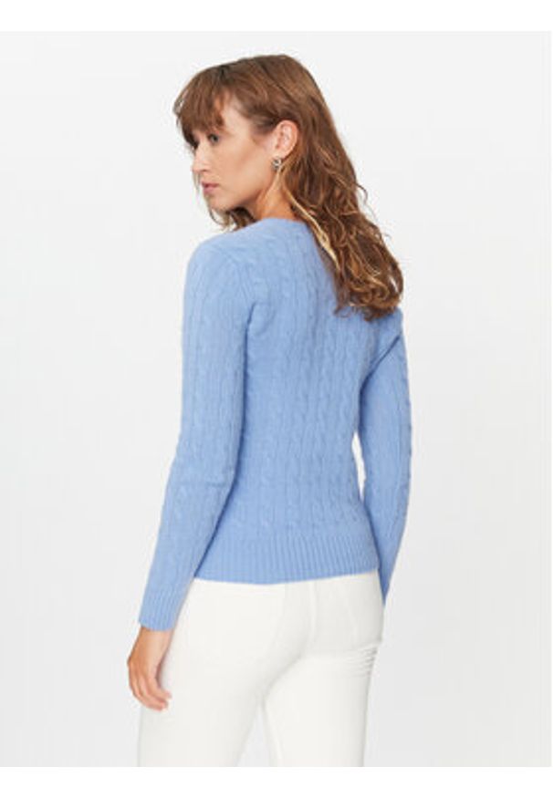 Polo Ralph Lauren Sweter 211910422004 Niebieski Regular Fit. Typ kołnierza: polo. Kolor: niebieski. Materiał: wełna