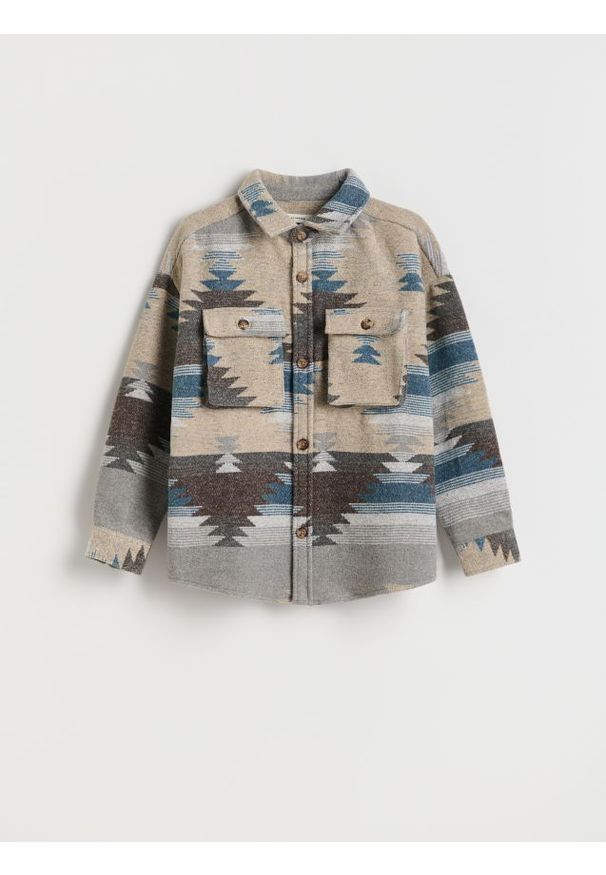 Reserved - Flanelowa koszula - brązowy. Kolor: brązowy. Materiał: tkanina