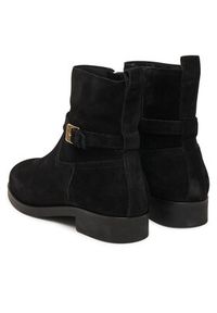 TOMMY HILFIGER - Tommy Hilfiger Botki Th Buckle Riding Suede Bootie FW0FW09047 Czarny. Kolor: czarny. Materiał: zamsz, skóra #4