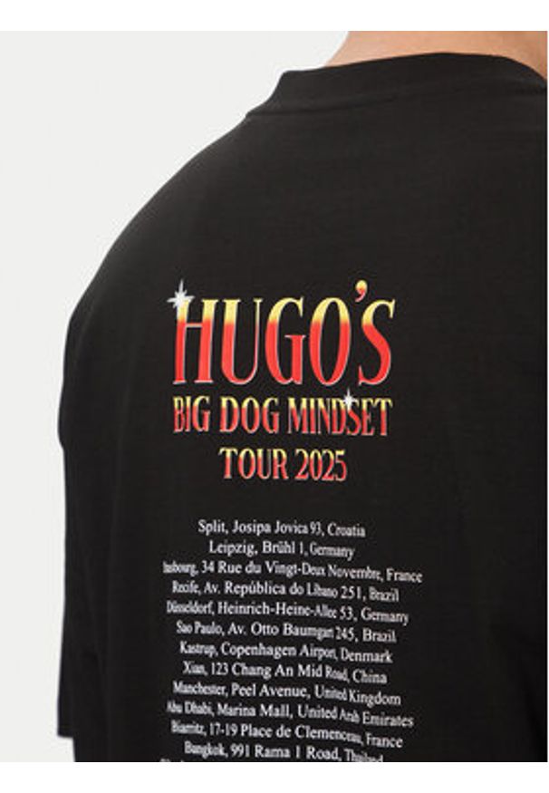Hugo - HUGO T-Shirt Dugie 50538259 Czarny Oversize. Kolor: czarny. Materiał: bawełna