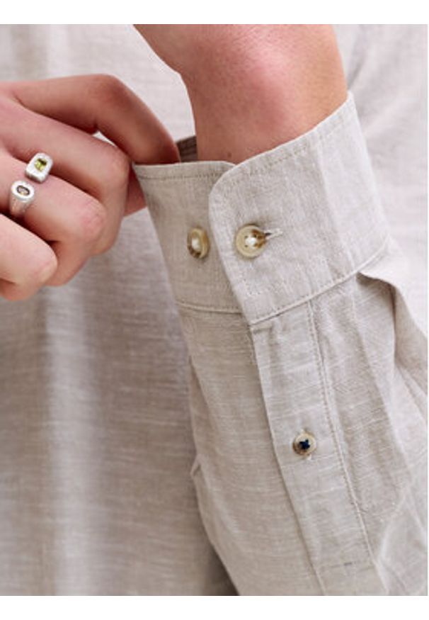 Jack & Jones Koszula Summer 12289184 Beżowy Regular Fit. Kolor: beżowy. Materiał: bawełna