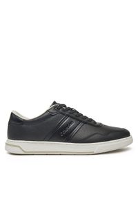 Calvin Klein Sneakersy Low Top Lace Up Logo HM0HM01653 Czarny. Kolor: czarny. Materiał: skóra