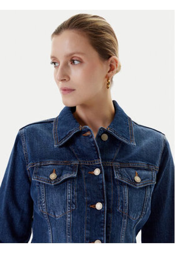 Guess Kurtka jeansowa W5YN49 D5QP4 Granatowy Regular Fit. Kolor: niebieski. Materiał: bawełna