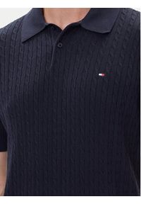TOMMY HILFIGER - Tommy Hilfiger Polo MW0MW40701 Granatowy Regular Fit. Typ kołnierza: polo. Kolor: niebieski. Materiał: bawełna #5