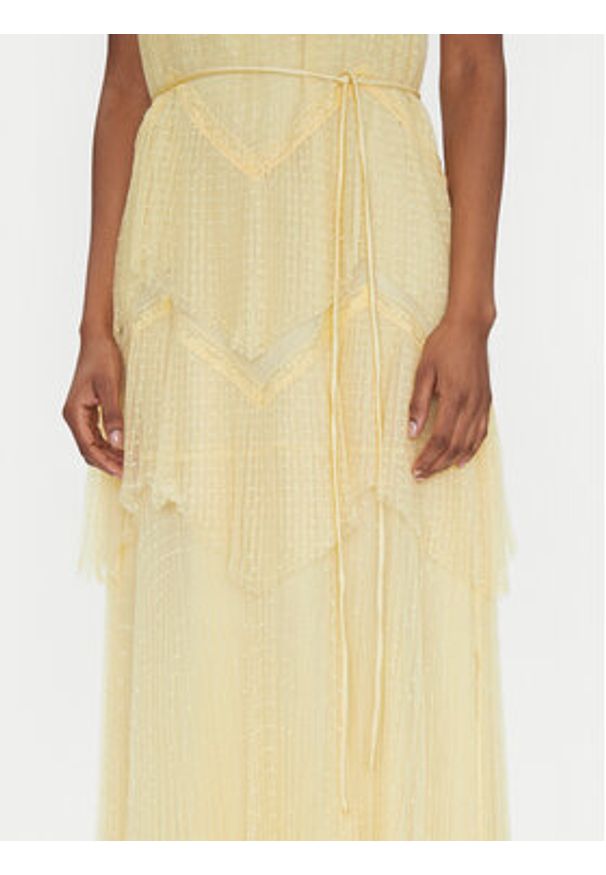 TwinSet - TWINSET Sukienka letnia 251TP2511 Beżowy Regular Fit. Kolor: beżowy. Materiał: syntetyk. Sezon: lato