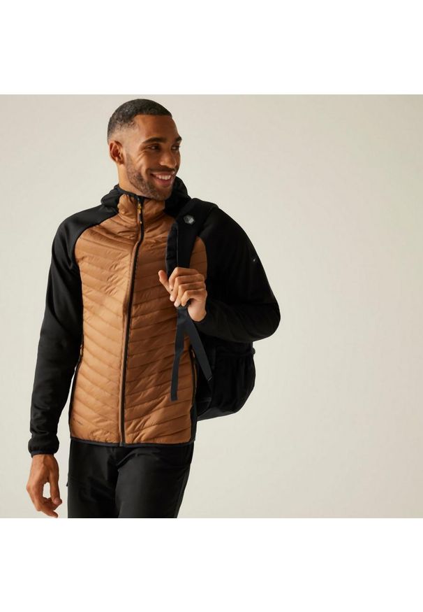 Regatta - Kurtka męska hybrydowa Andreson. Kolor: brązowy. Materiał: puch. Sport: turystyka piesza
