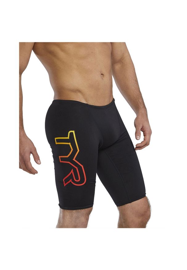 Spodenki treningowe do kolan TYR Large Logo 572 - jammery. Kolor: czarny. Długość: do kolan