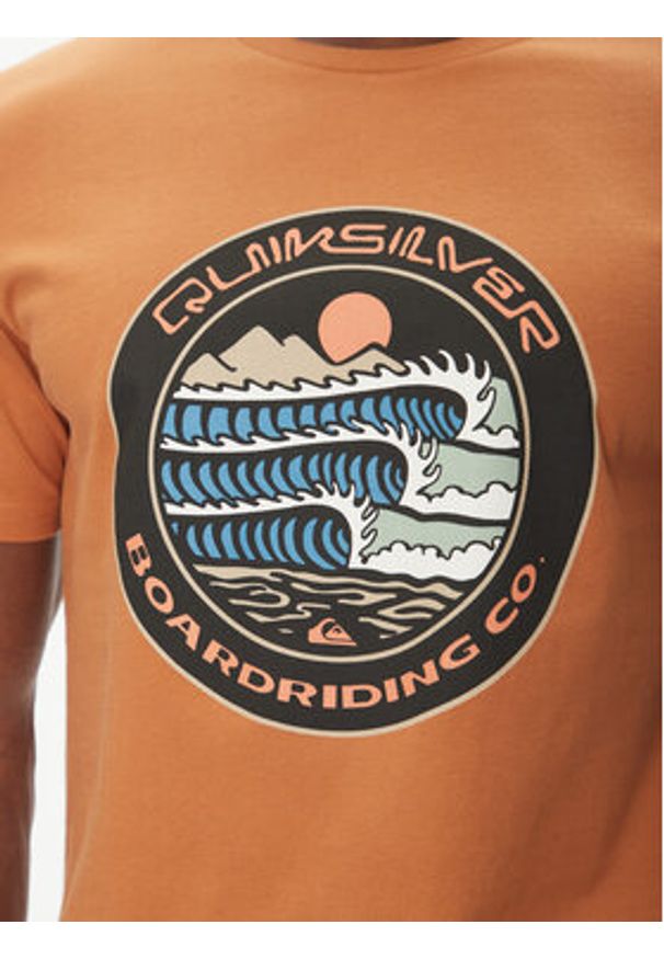 Quiksilver T-Shirt Ev Three Seas Ss EQYZT08051 Brązowy Regular Fit. Kolor: brązowy. Materiał: bawełna