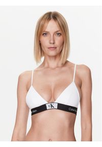 Calvin Klein Underwear Biustonosz braletka Unlined 000QF7217E Biały. Kolor: biały. Materiał: bawełna