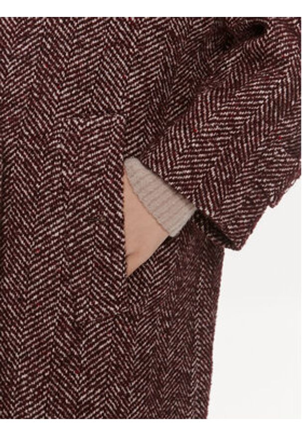 MVP Wardrobe Płaszcz wełniany Spiga Over MVPI3CP018.0PN0052 Bordowy Over Fit. Kolor: czerwony. Materiał: syntetyk
