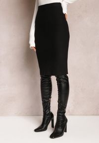 Renee - Czarna Spódnica o Ołówkowym Fasonie Midi Anomma. Kolor: czarny. Materiał: tkanina, dzianina #5