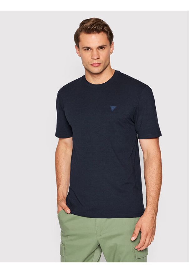 Guess T-Shirt Z2YI12 JR06K Granatowy Regular Fit. Kolor: niebieski. Materiał: bawełna