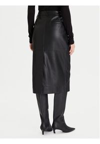 Calvin Klein Spódnica z imitacji skóry LV044D651G Czarny Regular Fit. Kolor: czarny. Materiał: skóra #4