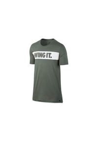 Koszulka sportowa męska Nike Air Jordan Wing It. Kolor: zielony. Materiał: bawełna. Długość rękawa: krótki rękaw. Długość: krótkie. Sport: fitness
