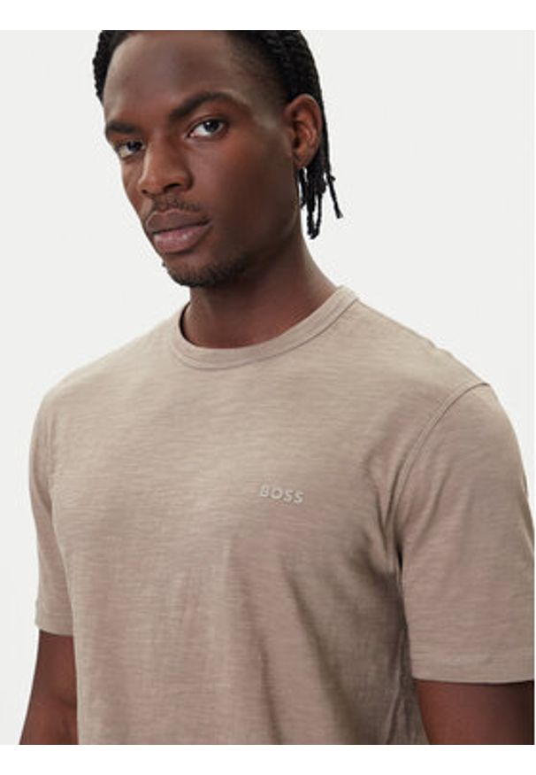 BOSS T-Shirt Tegood 50508243 Beżowy Regular Fit. Kolor: beżowy. Materiał: bawełna