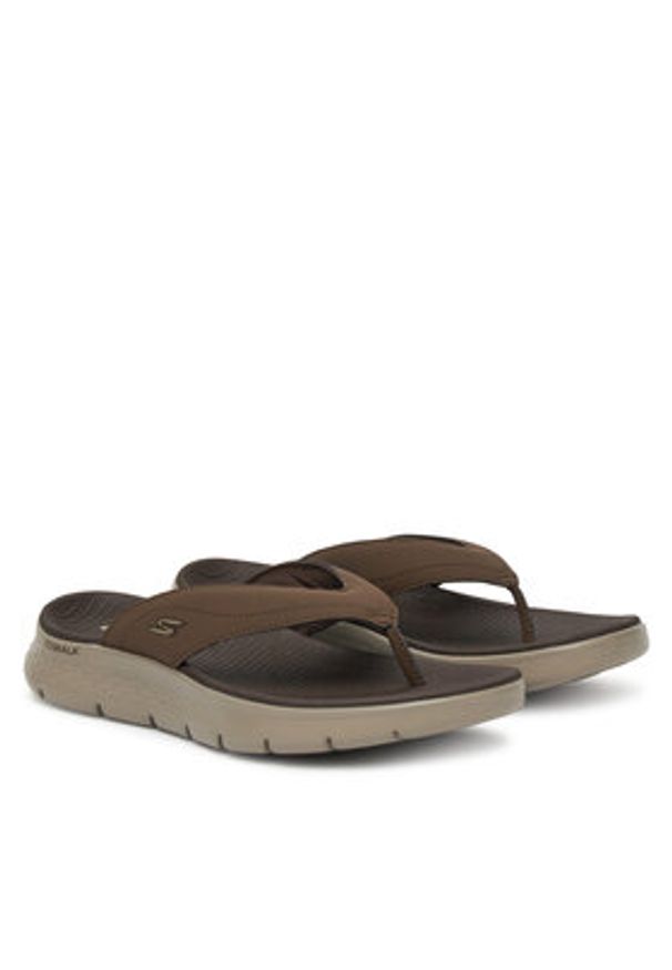 skechers - Skechers Japonki Go Walk Flex Sandal-Vallejo 229202/CHOC Brązowy. Kolor: brązowy. Materiał: syntetyk