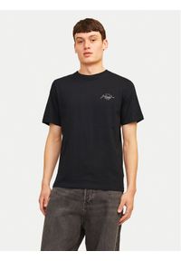 Jack & Jones - Jack&Jones T-Shirt Erris 12256799 Czarny Standard Fit. Kolor: czarny. Materiał: bawełna