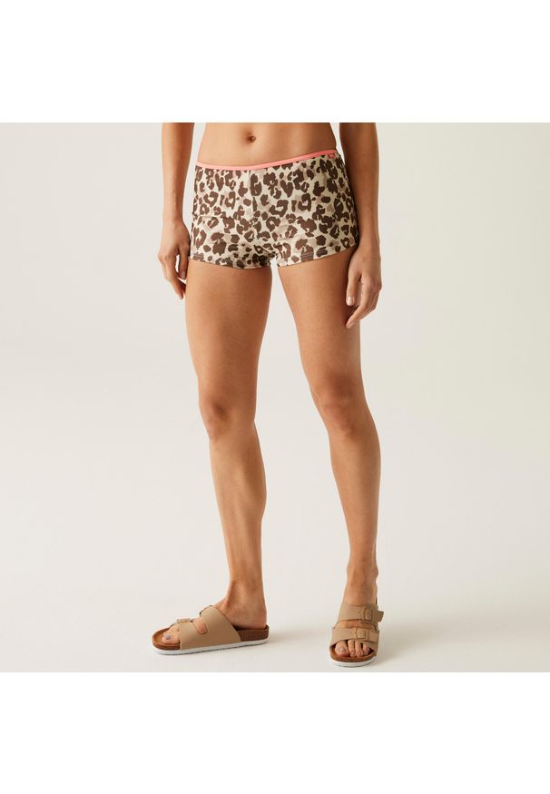 Regatta - Dół od stroju kąpielowego damski Aceana. Kolor: beżowy, wielokolorowy, brązowy. Materiał: poliester, elastan