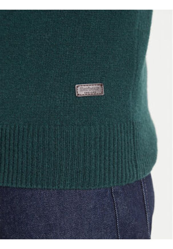 Barbour Sweter MKN0584GN59 Zielony Regular Fit. Kolor: zielony. Materiał: wełna