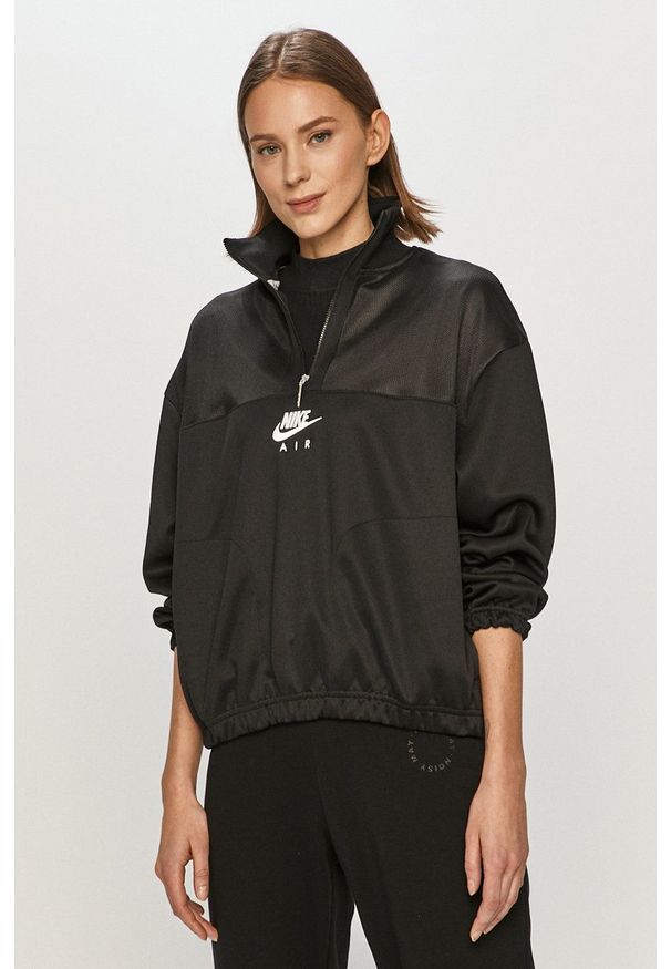 Nike Sportswear - Bluza. Okazja: na co dzień. Kolor: czarny. Długość rękawa: długi rękaw. Długość: długie. Wzór: nadruk. Styl: casual