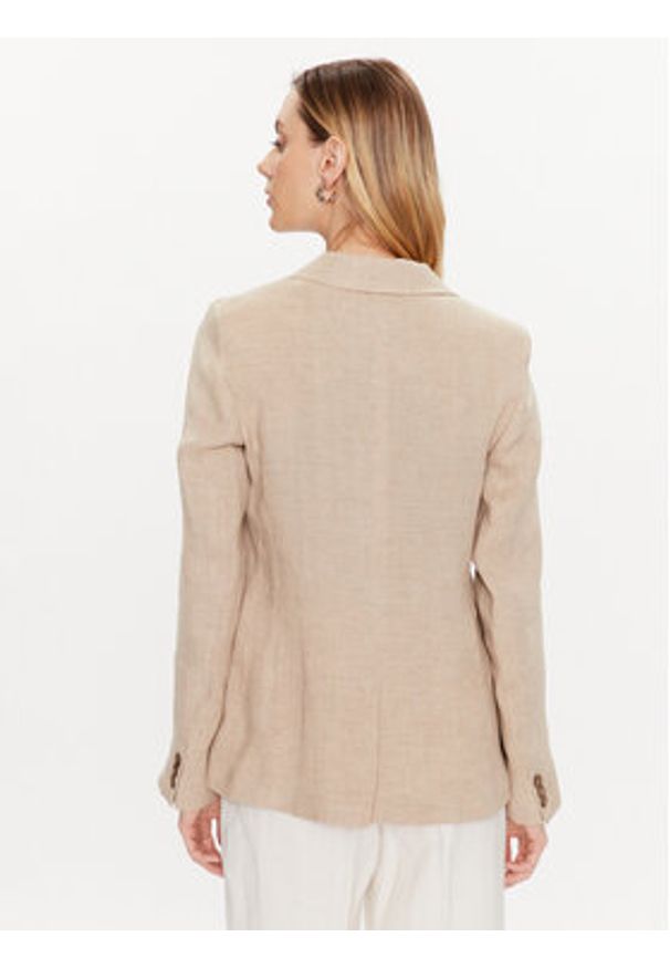 Weekend Max Mara Marynarka Nalut 2350410431 Beżowy Regular Fit. Kolor: beżowy. Materiał: len