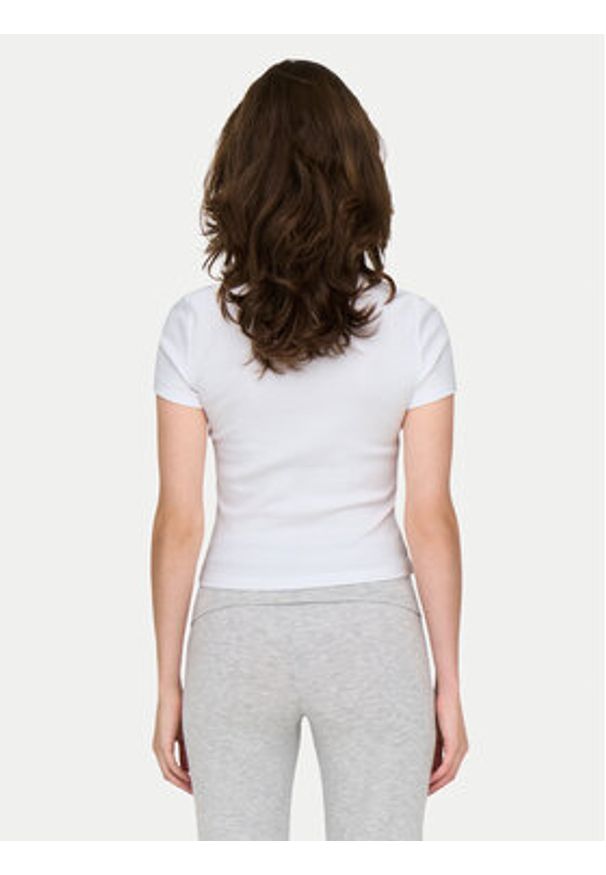 only - ONLY T-Shirt Val 15339774 Biały Slim Fit. Kolor: biały. Materiał: bawełna