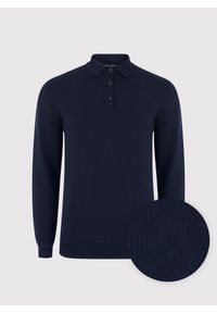 Pako Lorente - PAKO LORENTE – Sweter polo w kolorze granatowym. Okazja: na co dzień. Typ kołnierza: polo. Kolor: niebieski, czarny. Materiał: wiskoza, poliester. Sezon: wiosna. Styl: casual #10
