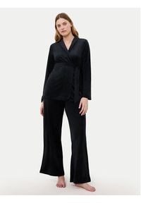 Triumph Spodnie piżamowe Sensual Velour 10225077 Czarny Wide Leg. Kolor: czarny. Materiał: syntetyk #2