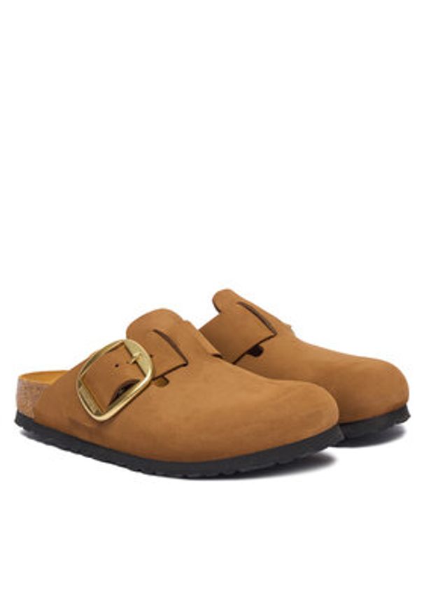 Birkenstock Klapki Boston Big Buckle Tonal 1032949 Pomarańczowy. Kolor: pomarańczowy. Materiał: zamsz, skóra