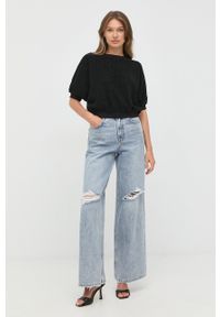 Miss Sixty bluza damska kolor czarny gładka. Kolor: czarny. Materiał: dzianina. Długość rękawa: krótki rękaw. Długość: krótkie. Wzór: gładki #4