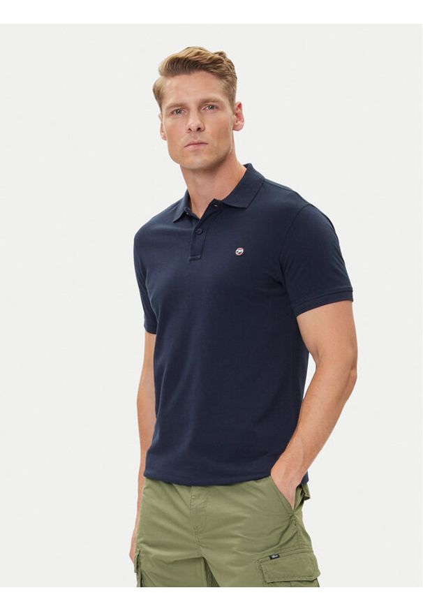 Petrol Industries Polo M-ROS-POL002 Granatowy Regular Fit. Typ kołnierza: polo. Kolor: niebieski. Materiał: bawełna