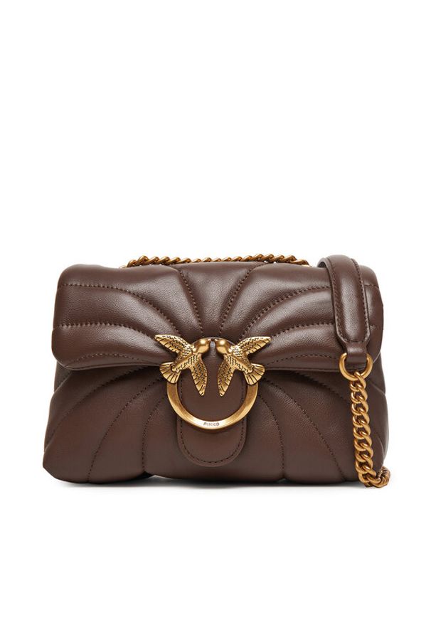 Pinko - PINKO Torebka Love Puff Mini Cl AI 24-25 PLTT 100039 A1EX Brązowy. Kolor: brązowy. Materiał: skórzane