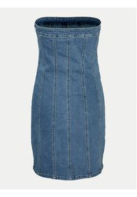 Vero Moda Sukienka jeansowa Zoie 10310272 Niebieski Slim Fit. Kolor: niebieski. Materiał: bawełna #4