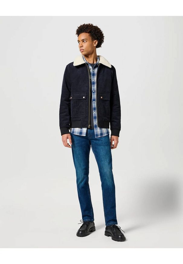 Wrangler - MĘSKA KOSZULA KRATA WRANGLER WESTERN SHIRT BLUE SHADOW 112357398