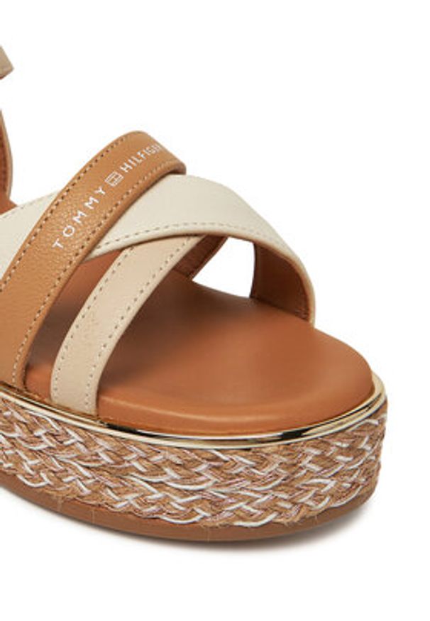 TOMMY HILFIGER - Tommy Hilfiger Espadryle T3A2-33790-0371 S Beżowy. Kolor: beżowy. Materiał: skóra