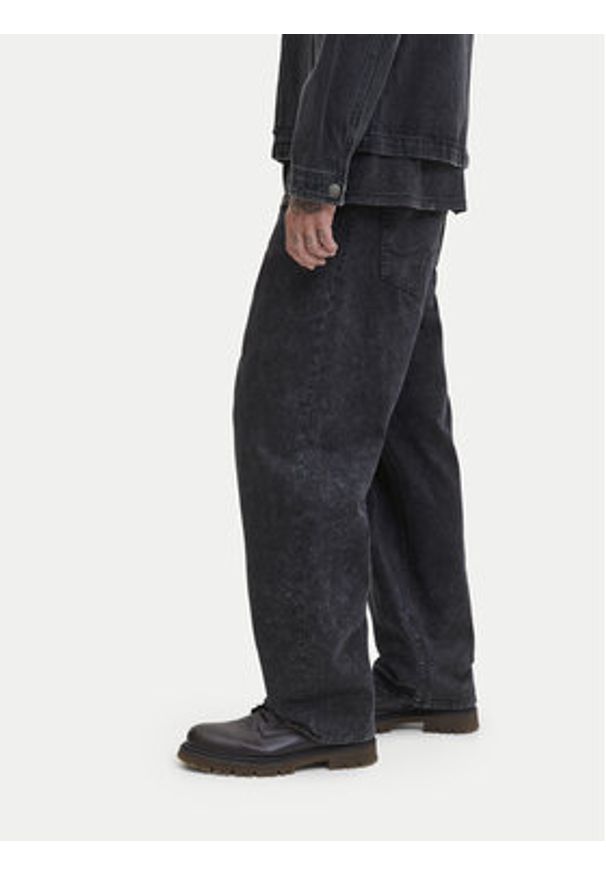 Jack & Jones Jeansy Alex Smith 12282731 Czarny Wide Leg. Kolor: czarny